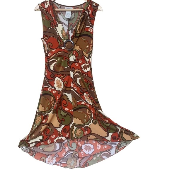 Vintage Speechless Large Flare Boho Dress Fairy core Paisley Empire waist - Picture 12 of 13